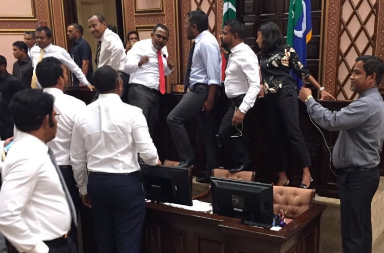 chaos in the Parliament