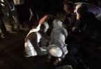 Paramedics at the scene of Tuesday night's accident in Maradhoo, Addu City. PHOTO / SOCIAL MEDIA