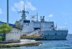 A frigate of the Chinese navy docked at Male. PHOTO: HUSSAIN WAHEED/MIHAARU