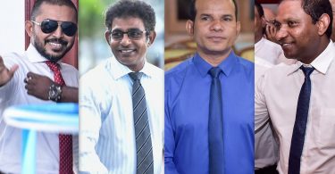 The four 'expelled' MPs: (from left) MP Ameeth, MP Waheed, MP Abdul Latheef and MP Saud