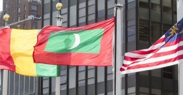 Maldives flag at the UN headquarters