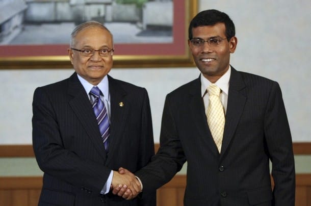 Former Presidents Maumoon Abdul Gayoom and Mohamed Nasheed 