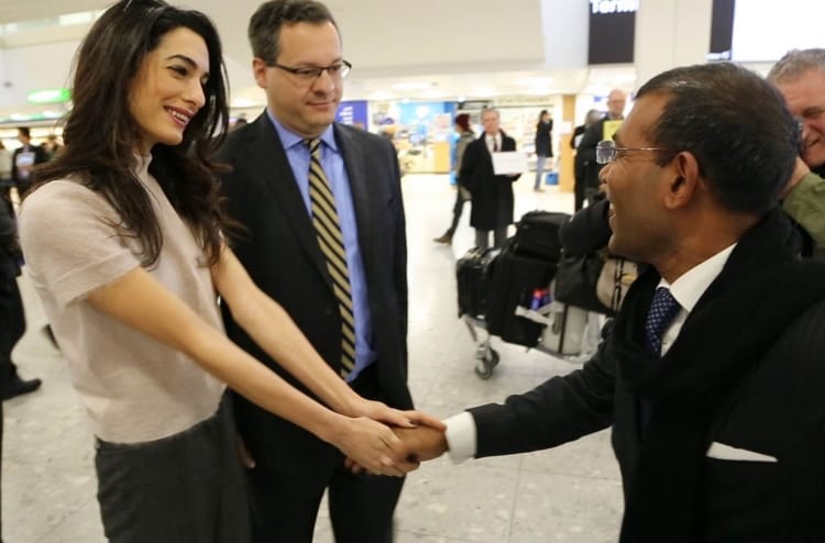 Nasheed with Lawyer Amal Clooney and Jared Genser,