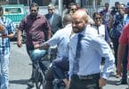 Dhiggaru MP Faris Maumoon arrives at the Criminal Court for his preliminary hearing. PHOTO: HUSSAIN WAHEED/MIHAARU