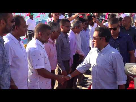 President arrives in Villingili Island, North Huvadhoo Atoll
