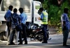 Police officers on scene of an accident in Hulhumale.