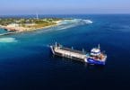 MTCC's biggest dredger 'Mahaa Jaffar' entering H. Dh. Kulhudhuffushi on October 25, 2017. PHOTO : MTCC
