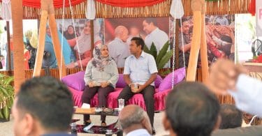 President Abdulla Yameen and First Lady Fathimath Ibrahim