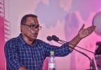 Ruling Progressive Party of Maldives (PPM) Deputy Leader and Fonadhoo MP Abdul Raheem Abdullah speaking at a rally held at the party's main hub in the capital Male. jpg