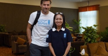 Nikolaj Coster-Waldau with UN Resident Coordinator and UNDP Resident Representative to the Maldives, Shoko Noda