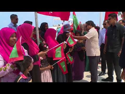 President arrives in Fainu, North Maalhosmadulu