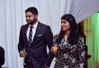 Amin Javed Faizal (L) with his wife, gender minister Zeneesha Zaki, pictured at the official Independence Day ceremony in July 2017. PHOTO: HUSSAIN WAHEED/MIHAARU