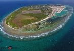 Aerial view of HDh. Kulhudhuffushi, which shows the large mangrove swamp of the island. PHOTO/EYEWELL PORTRAIT