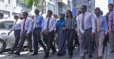 Opposition lawmakers pictured en route to the parliament. PHOTO/MIHAARU