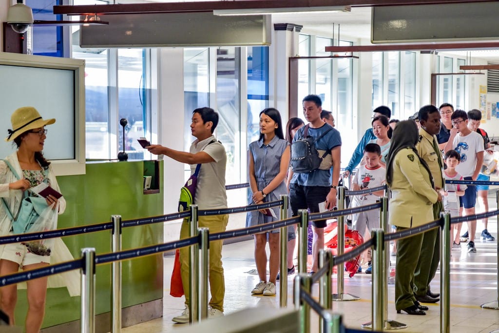 Tourists at airport