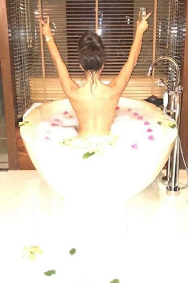 Elliott Wright wife Sadie Stuart naked in the bath
