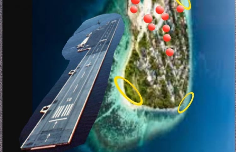 A drawing of the floating airport G.A. Dhevvadhoo hopes to develop by the island.