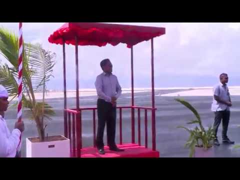 President arrives in Kudahuvadhoo, South Nilandhe Atoll