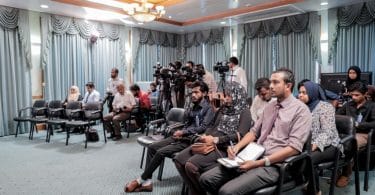 Journalists at a press conference