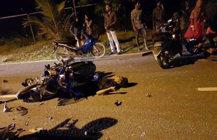 motorbike smashed