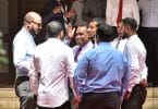 Lawmakers pictured outside the parliament house. PHOTO: HUSSAIN WAHEED/MIHAARU