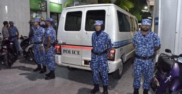 Police officers stand guard during an operation. FILE PHOTO/MIHAARU