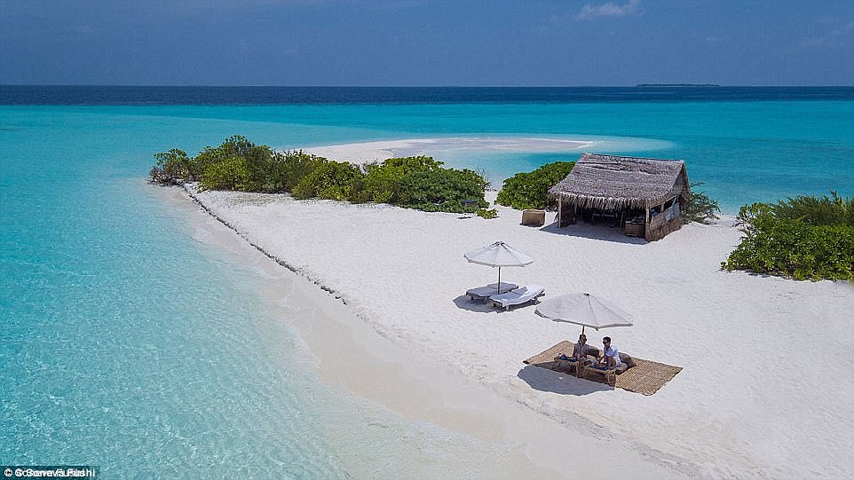 Idyllic: There is also plenty of entertainment for Sonny and Rudy, with the compound featuring a private pool with a waterslide and access to a secluded section of the beach