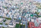 Aerial view of the over crowded Malé