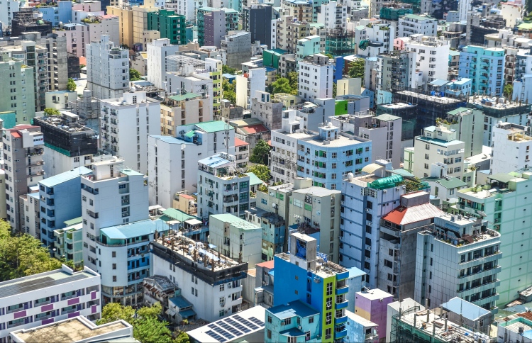 Malé as a concrete jungle - view from the top of the 25 storey IGMH new building