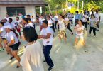 Staff and guests and Bandos Island Resort during the marathon held on December 10, 2017 at the island to mark its anniversary.