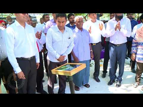 President attends groundbreaking for the development of sewerage system in Hen’badhoo Island