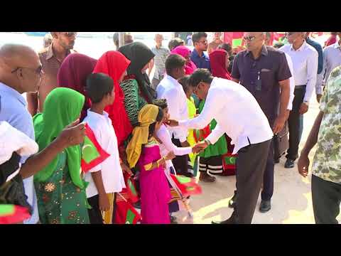 President arrives in Thulhaadhoo Island
