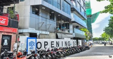Maagiri Hotel, the new luxury tourist hotel being developed in front of the Hulhumale ferry terminal in Male. PHOTO: HUSSAIN WAHEED/MIHAARU