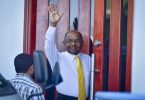 Henveiru North MP Abdulla Shahid waves before his hearing at the Criminal Court. PHOTO: NISHAN ALI/MIHAARU