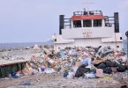 Landing craft used to carry garbage