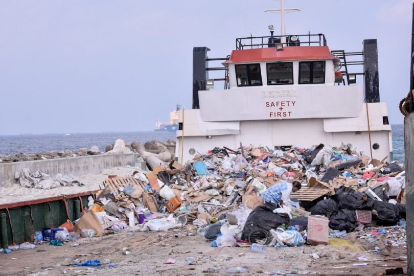 Landing craft used to carry garbage