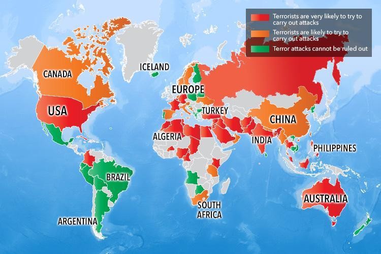 Terrorist attack map