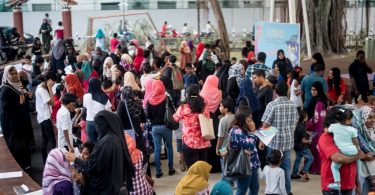 families spending time in a park in Malé