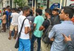 Queue outside tobacco shop