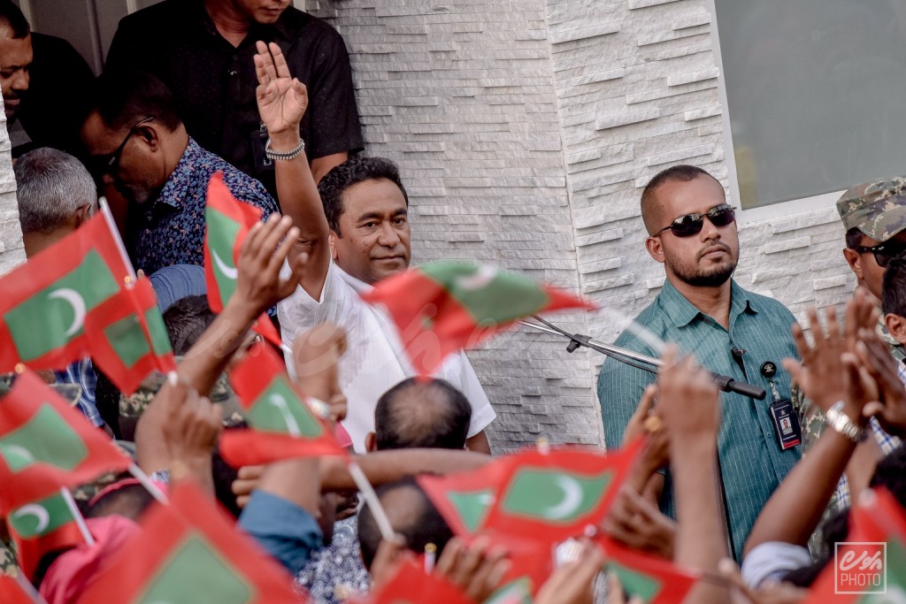 Yameen at a rally