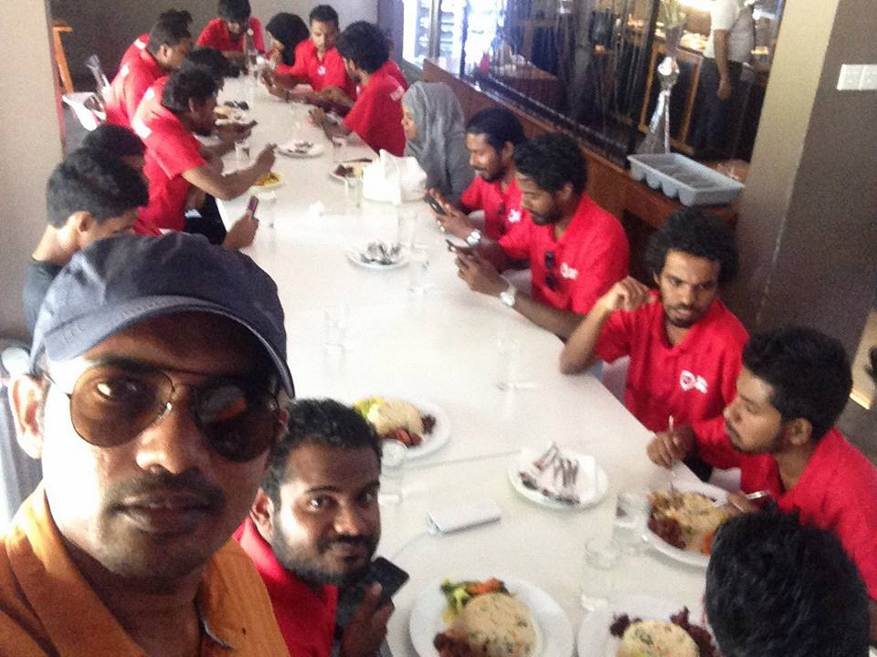 Anjana taking a selfie with Vaguthu staff