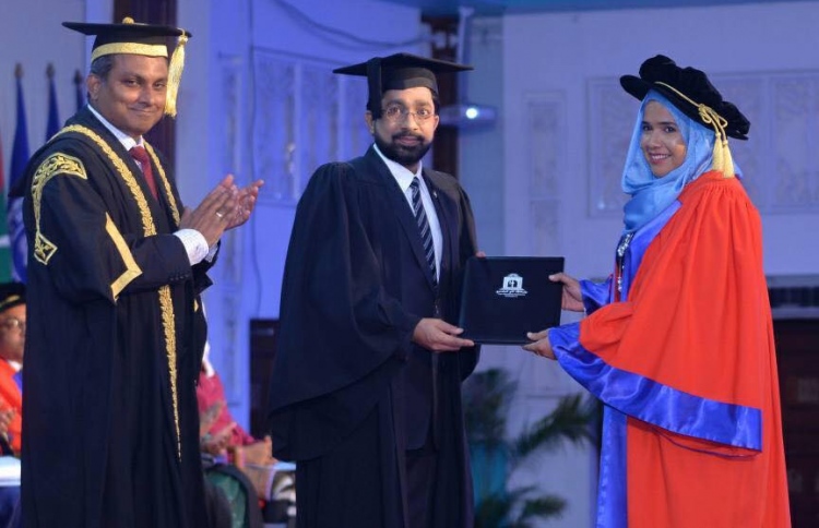 Suneena at the PhD convocation ceremony