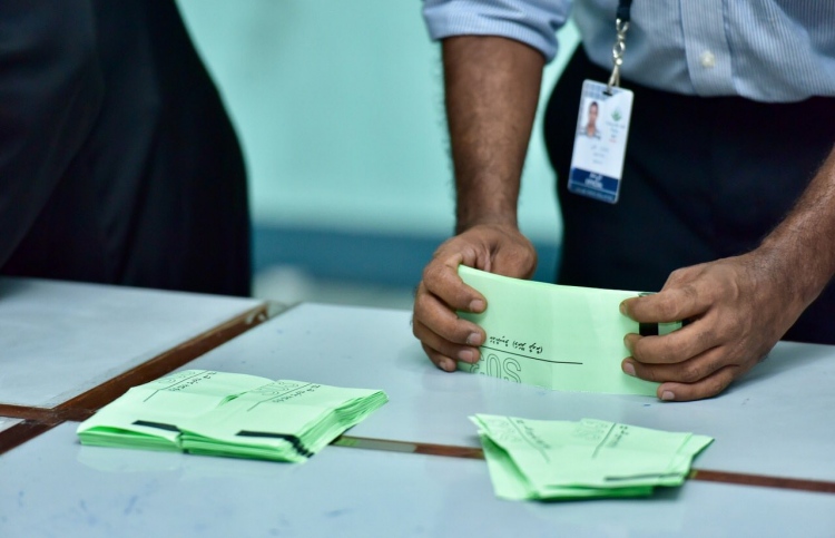 Vote counting at a ballot box - local council elections