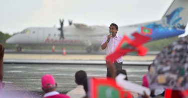Yameen speaks after opening Kulhudhuffushi Runway