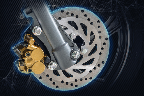 220mm double piston disc brake are powerful