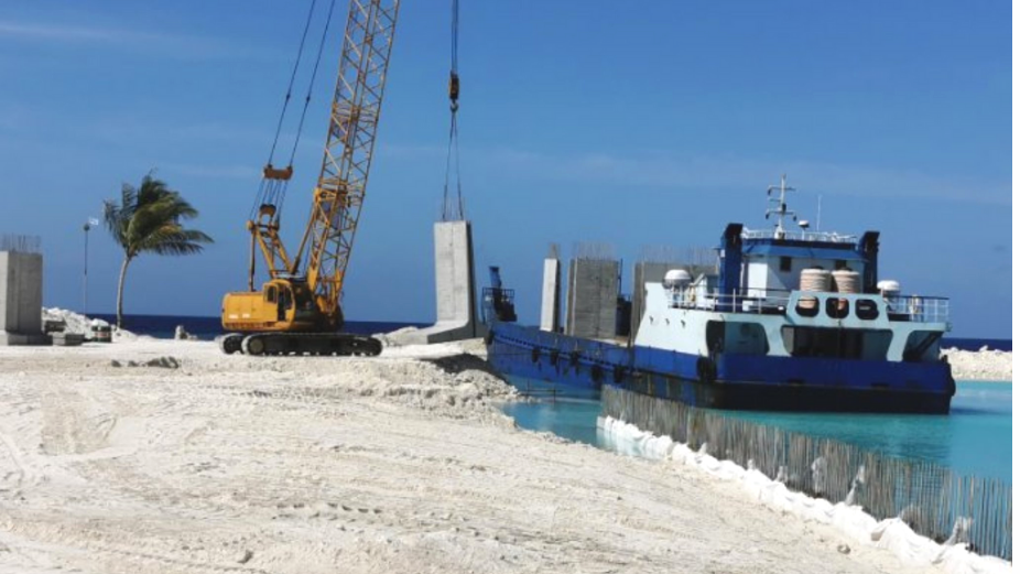 Quay Wall Construction 90% Complete at F. Dharanboodhoo Harbour: MTCC